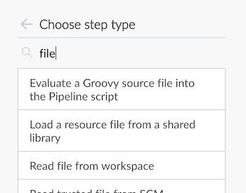 Step list filtered by <em>file</em>